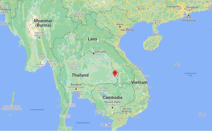Kort over Thailand